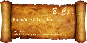 Borbás Csinszka névjegykártya